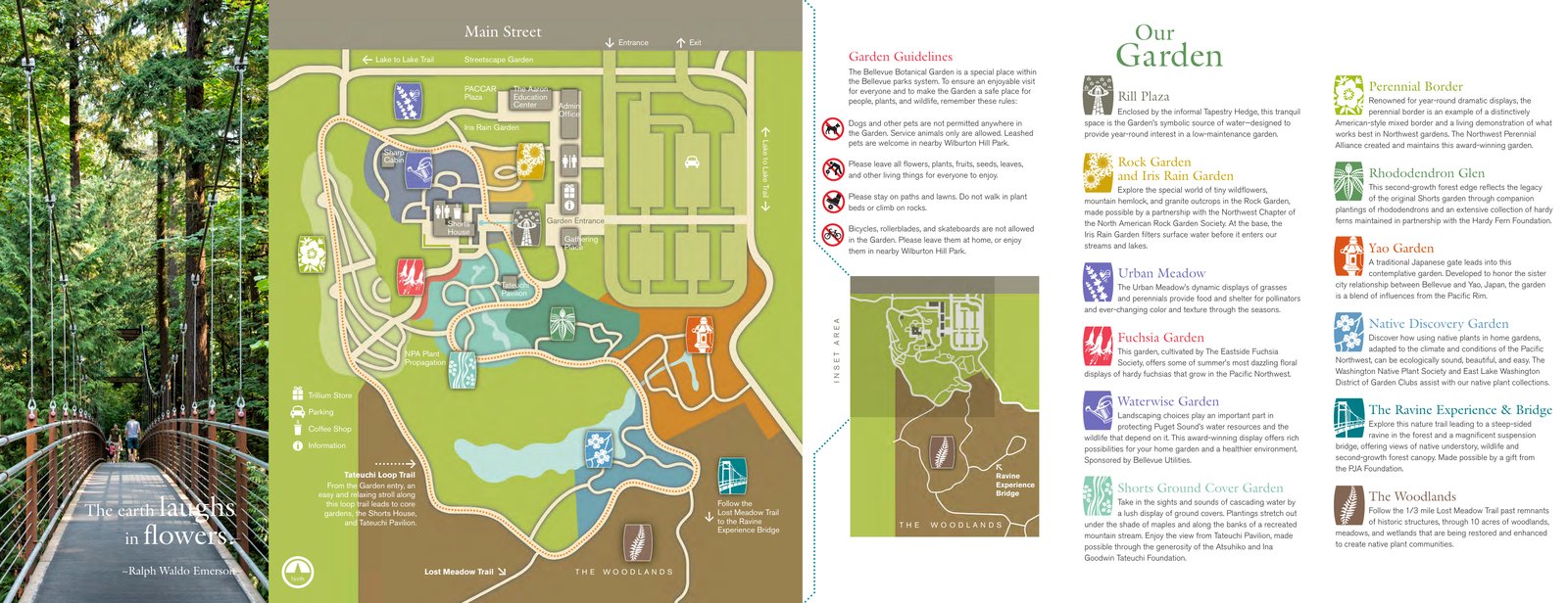 Bellevue Botanical Garden map and guide — tap to open full PDF
