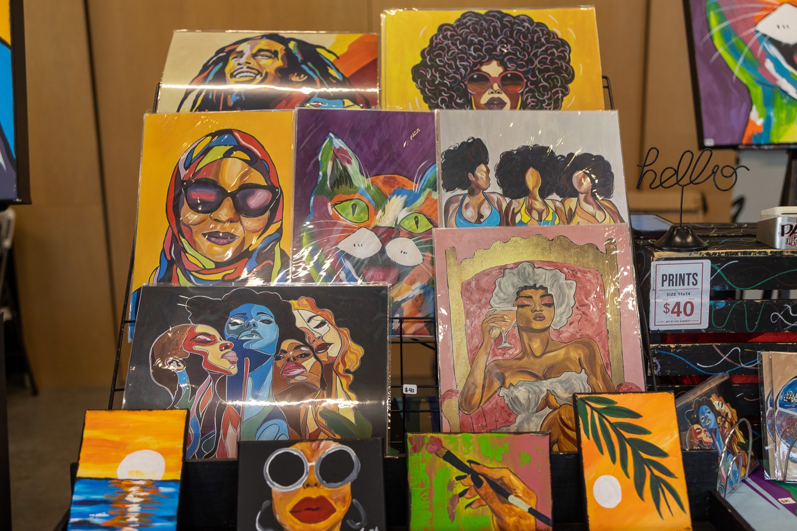 Canvases, priced and ready. Kay's Paint Joint.