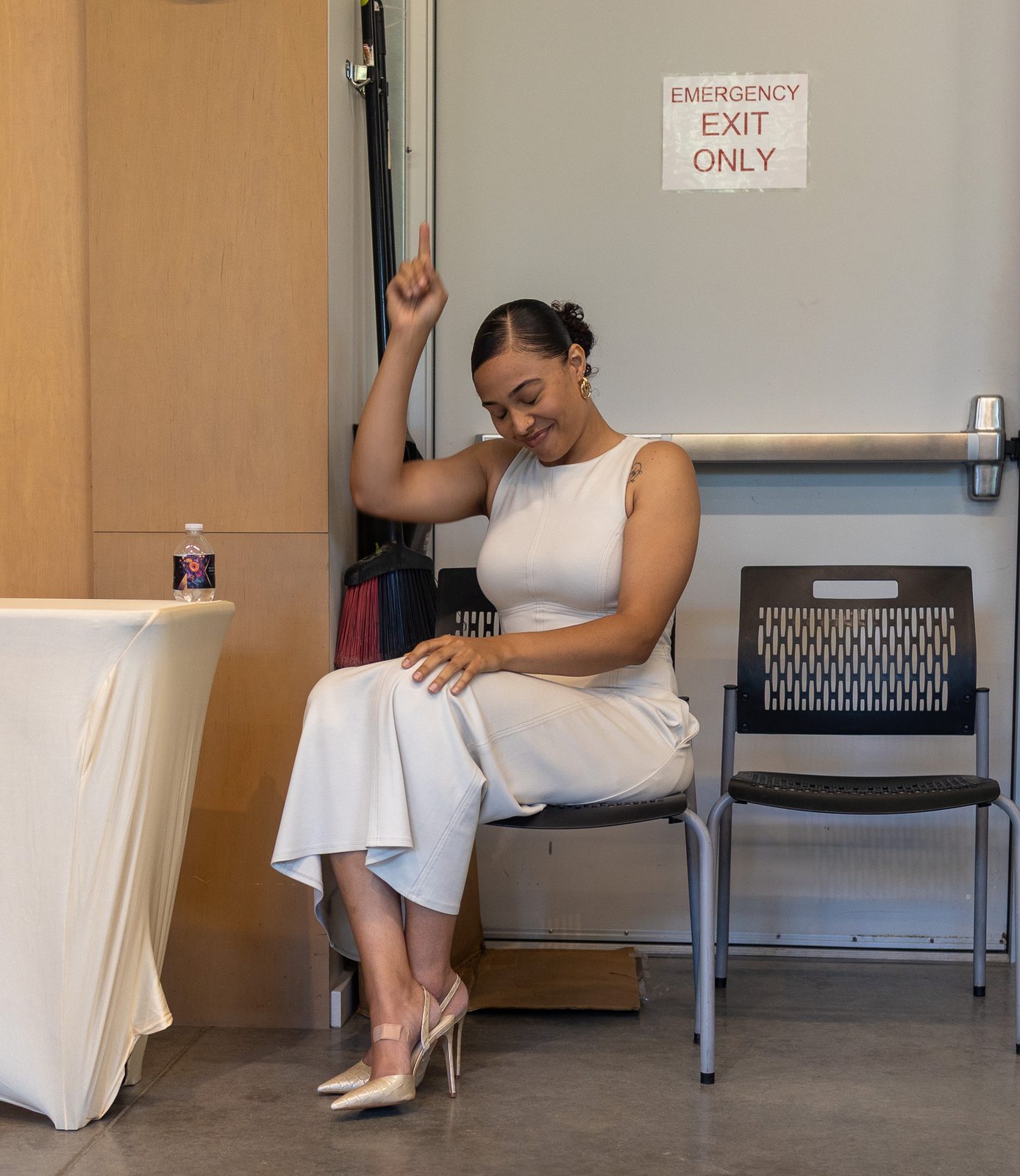 Charmaine Madden, a quiet minute before doors. Event manager.